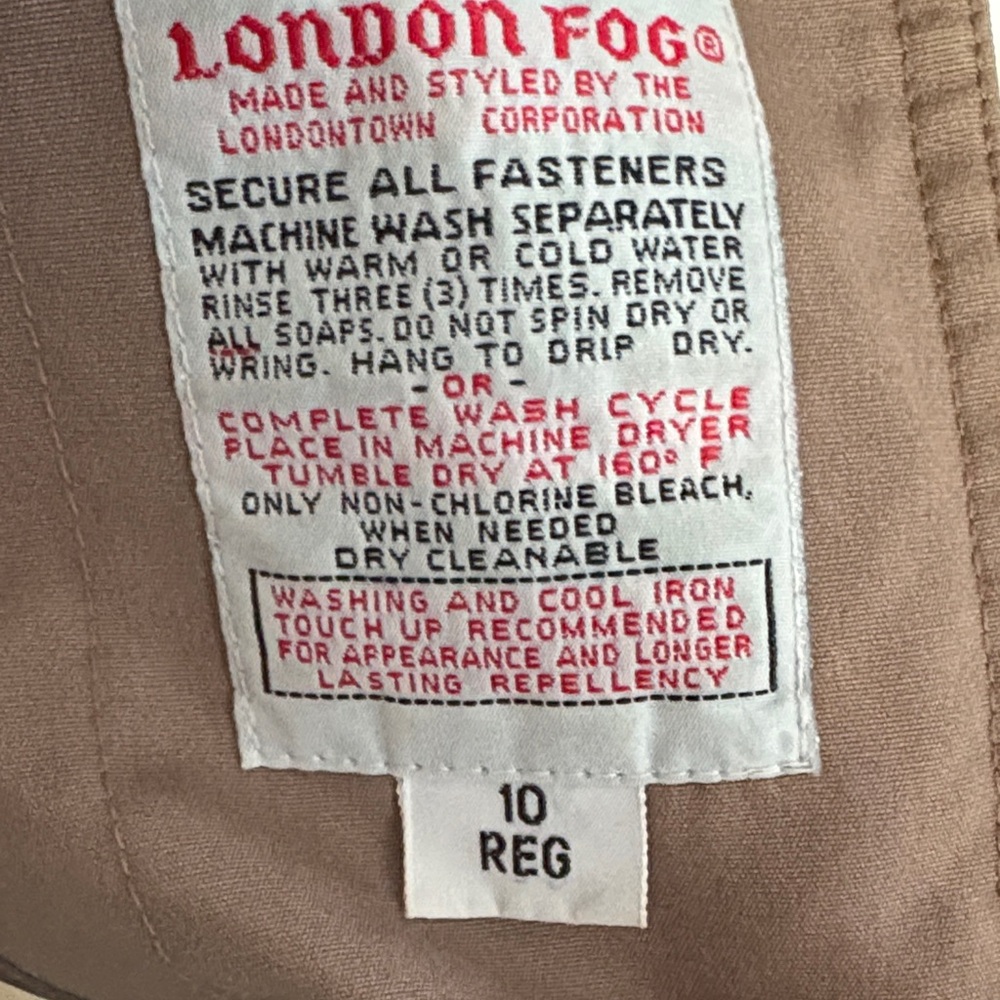 London Fog Vintage Tan Beige Trench Coat Rain Jacket VTG - Picture 2 of 5